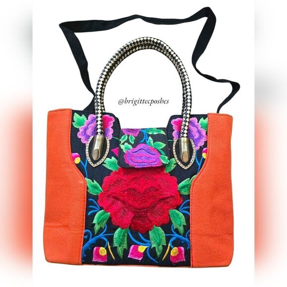MEXICAN Embroidered Shoulder/Tote Bag - Picture 1 of 13